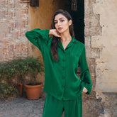 Womens Pure Silk Pyjamas Long Mulberry Silk Sleepwear Set