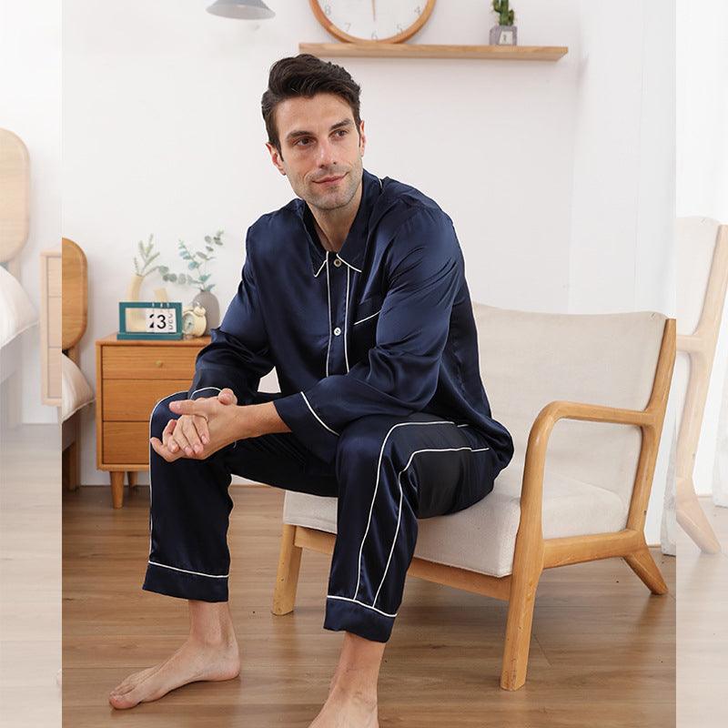 Polo Ralph Lauren Mens Luxury Pajamas Men's Navy Pure Silk Pyjamas