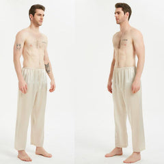Classic 22 Momme Silk Sleepwear Pants For Men 100% Pure Silk Long Pants Nightwear - avasilk