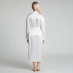 Classic Womens Full Length Silk Robe 22 Momme Silk Bathrobe Silk Nightwear - avasilk
