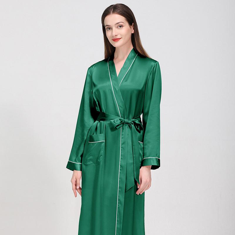 Womens long silk robes hotsell